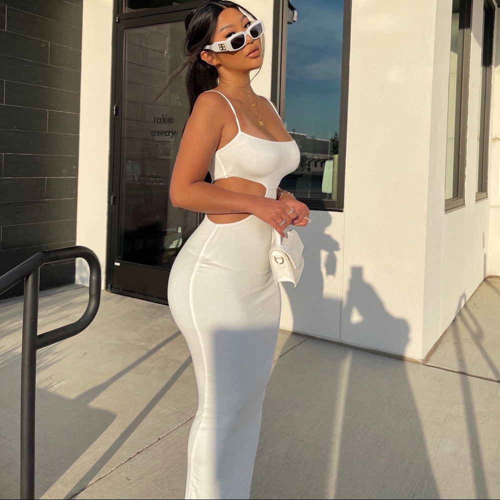 Naked wardrobe white maxi dress